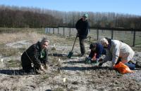 Het buitenterrein kon in 2010 veel liefde en aandacht gebruiken. Het is bijna niet meer voor te stellen hoe ‘kaal’ het toen was. Vrijwilligers van de KNNV en Landschap Noord-Holland bogen zich liefdevol over de aanleg van een wilde bloementuin en de Vogelwerkgroep zorgden voor de inrichting van de vogeltuin.